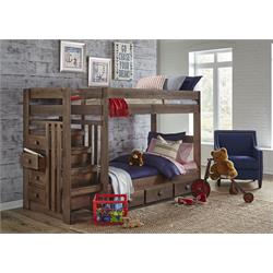 CHESTNUT Twin Over Twin Wood Bunk Bed 603RBB Image