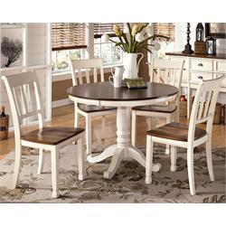 Round Dining Table 4 chairs D583-15T-15B-02-5PC Image